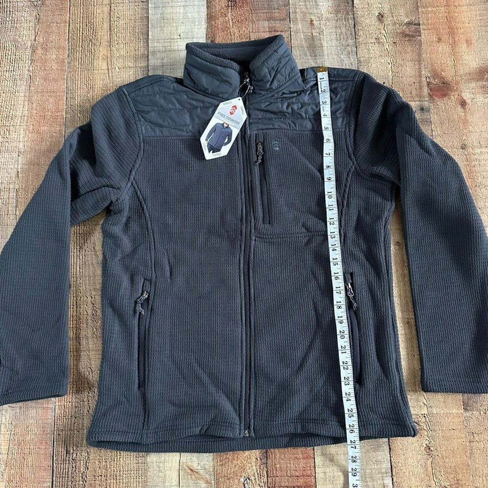 Free Country Dark Grey warm grid fleece zip up jacket men's small - Picture 8 of 8
